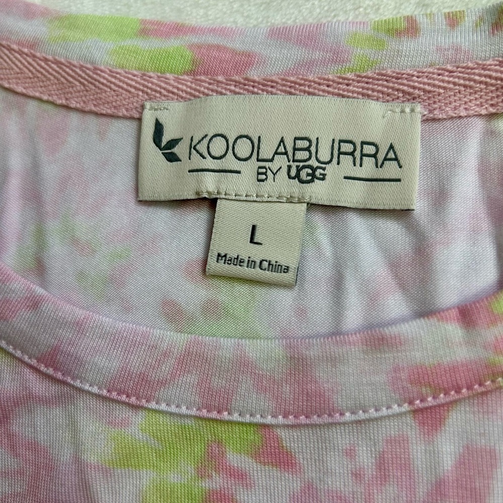Koolaburra by UGG Tie-Dye Pink and Green Tee L